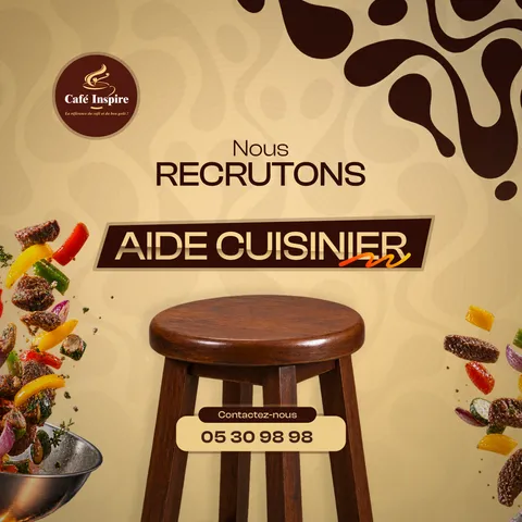 Avis de recrutement — Aide Chef cuisinier